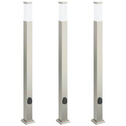 vidaXL Stebričke z vtičnico 3 kosi 110 cm nerjaveče jeklo IP44, (5000296976) Cene