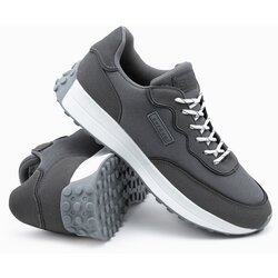 Ombre Men's shoes sneakers in combined materials - dark grey Cene