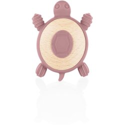 Zopa Silicone Wooden Teether Turtle grizalo 0 m+ Old Pink 1 kos Cene
