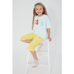 U.S. Polo Assn. komplet šorc i majica za devojčice US1401-4 belo-žuti Cene