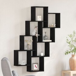 vidaXL Zidna polica Crni hrast Konstruirano drvo 90 x 15 x 119.4 cm Cijene