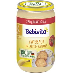Bebivita Bio otroška hrana - prepečenec z jabolkom in banano Cene