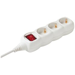 Home Produžni kabel sa 3 utičnice i prekidačem, bijeli Cijene