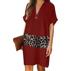 Fenzy Elegantna Mini Haljina S Uzorkom Leoparda Galilea, Bordo Cijene