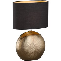 Fischer & Honsel Bronasto-črna keramična namizna svetilka s tekstilnim senčilom (višina 53 cm) Foro – Cene