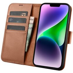 ICARER 2v1 usnjena preklopna torbica za iPhone 14 Plus Anti-RFID Wallet Case Rjava, (21522117) Cene
