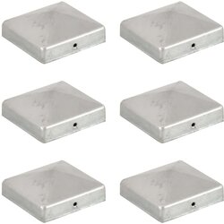 vidaXL piramidalni poklopci za stupove ograde 6 kom metalni 81 x 81 mm Cijene