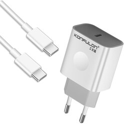 Konfulon kućni punjač C69D+DC15 PD20W sa pd kablom type c na type c beli Cene