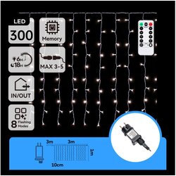 Aigostar led spoljašnja božićna svetla 300xLED/6W/230V/8 funkcija 3x1m IP44 hladno bela + daljinski upravljač Cene