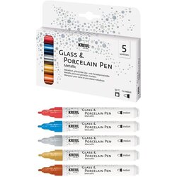 C.KREUL Flomastri za porcelan PEN metalic set 5 - kovinske barve, (20631487) Cene