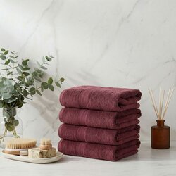 List Maroon Maroon Hand Towel Set (4 Pieces) Cene