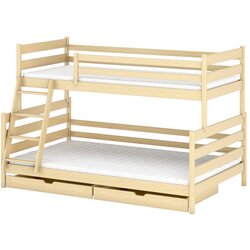  Drveni Dečiji Krevet Na Sprat Nora Family Sa Dve Fioke Svetlo Drvo - 90/120X200 Cm Cene