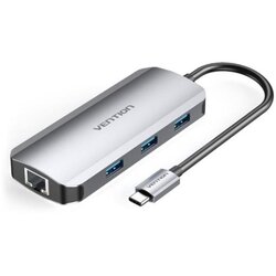 Vention tohhb usb-c hdmi/3xusb 3.0/pd 100w/rj45 docking station Cene