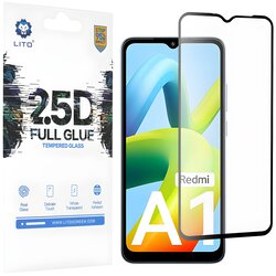 Lito - 2,5D Kaljeno steklo - Xiaomi Redmi A1/Redmi A1 Plus/Redmi A2/Redmi A2 Plus - Črna Cene