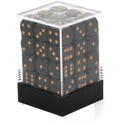 Chessex kockice - opaque - black & gold - dice block (36) 12mm Cene