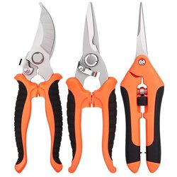 INF Garden Pruning Shears 3-Piece Set - Orange 3CR13 Stainless Steel Trimming Scissors, (5000158447) Cene