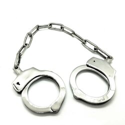Black Label Stainless Steel Police Handcuffs Cene