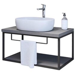 NORD kopalniška omarica za umivalnik Aren, svetli beton, 80X50X40,8 cm Cene