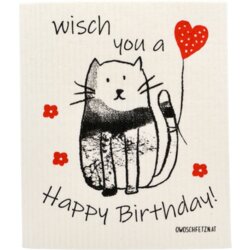 OWOSCHFETZN Spužvasta krpa "Mačka Frieda" - Happy Birthday Cene