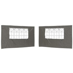 vidaXL Zid šatora za zabavu 2 pcs 400 x 195 cm Antracit PE i čelik - Antracit 400 x 195 cm Cijene