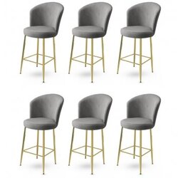 Hanah home set barskih stolica Alte, 6 dijelova, sivo-zlatna Cijene