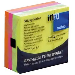 Luna 240-listni blok samolepilnih lističev 50x50mm v fosforescentnih barvah Cene