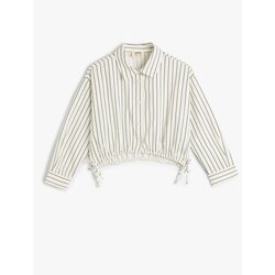 Koton Crop Shirt Long Sleeve Buttoned Elastic Waist Cotton Cene