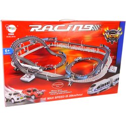 Lean Toys ogromen dirkalni komplet avtomobilska steza + dirkalni komplet električnih vlakov Cene