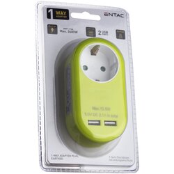 Entac Razdelilec 1X 16A 2X USB, limeta Cene