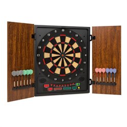 Klarfit Dartmaster 180 , rjav pikado, avtomatska tarčaza puščice,mehka konica, vratca Cene