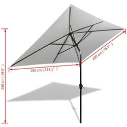  Suncobran 200 x 300 cm Pijesak bijela Pravokutni Cijene