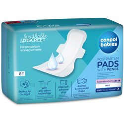 Canpol Breathable & Discreet Night Postpartum Pads With Wings poporodni vložki 8 kos za ženske Cene