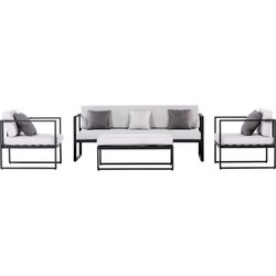 SENSUM Set lounge namještaja (4 -dij., Čelik, Crne boje) Cene