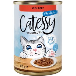 Catessy koščki v omaki ali želeju 12 x 400 g - Z govedino v želeju Cene