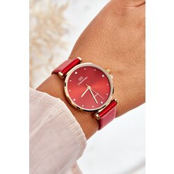 Kesi Women's watch on a leather strap Giorgio&Dario GDM230411 red Cene