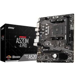 MSI Main Board Desktop A520M-A PRO (A520, AM4, 2xDDR4, 1x PCI-E 3.0 x16 slot,1x M.2 slot,4x USB 3.2 Gen1,2x... Cene