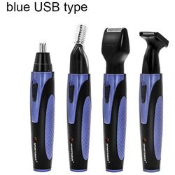 SARAHE SPORTSMAN Štiri-v-enem USB polnilni prirezovalnik za ušesa, nos, brado, obraz in obrvi, prirezovalnik za dlake za moške (moder tip USB), (22151618) Cene