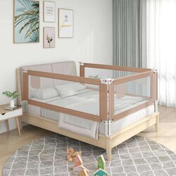 vidaXL Posteljno varovalo za malčke taupe 90x25 cm blago Cene