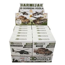 Beauty of Serbia puzzle 3d puzzle armija borbena vozila - (asst. helikopter, tenk, dzip i avion) ( 1008 ) Cene