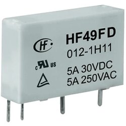 Hongfa Mrežni relej HF49FD/012-1H12F, 12 V/DC, 1 x radni k.,maks. 5 A, 30 V/DC/2 Cene