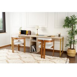 Hanah home twin study desk - traverten traverten gold study desk Cene