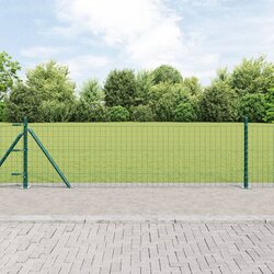 vidaXL Set Stupova Ograde Set od 13 Zeleni Metal, Beton Cijene