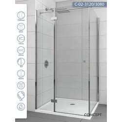 Copen tuš kabina C-02-3120/3080 fonta srebrni ram 120x80x195cm providno staklo Cene