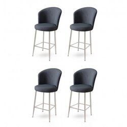 Hanah home set 4 barske stolice fora anthracite chrome Cene