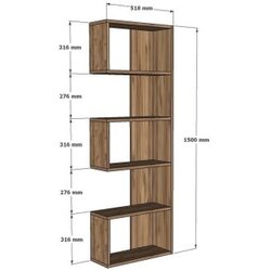 Woody Fashion polica za knjige nebu sapphire oak Cene