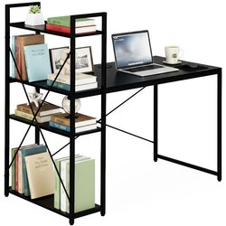ModernHome uredski stol 120 × 60 cm s policom i 3 police – crni Cene