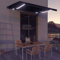  Ročno zložljiva z led lučmi 450x300 cm antracitna Cene