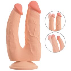 Nature Skin Realističen dvojni dildo s priseskom (R5006341) Cene