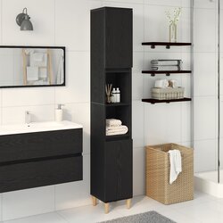 vidaXL Kupaonski ormar Crni hrast 30x30x190 cm Konstrukcijsko drvo Cijene
