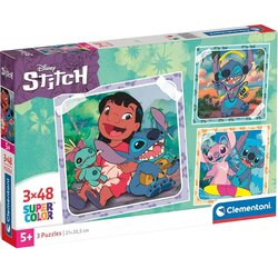 Clementoni Disney+Stitch 3x48 komada Supercolor puzzle - Cene